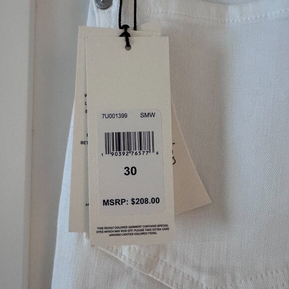 7 For All Mankind White Super Skinny Jeans Size 30 NWT - Picture 4 of 5